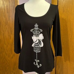 WHBM White House Black Market size small black shirt.